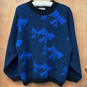 vintage 80s festive metallic sweater, large